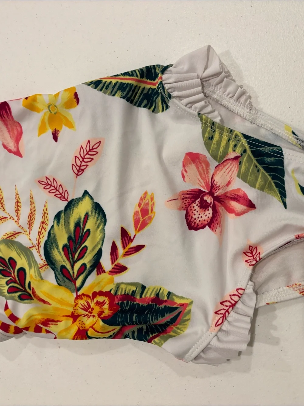 Carter’s 3T Girls Swim Suit Bundle - Floral, Peach & Blue. Ruffles Long Sleeve